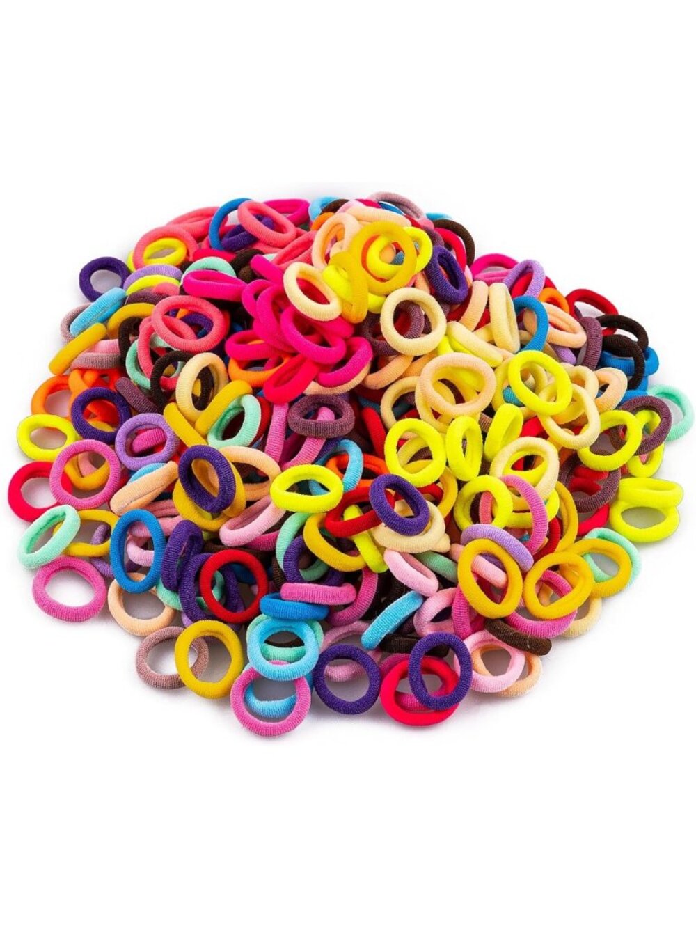 350 PCS Multicolor Soft Cotton Hair Ties - Seamless Hair Bands for All Styles